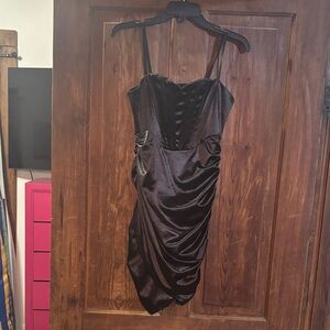 Elegant Black Satin Dress